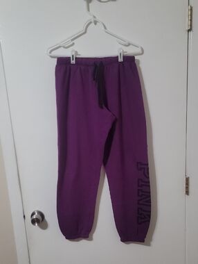 PINK Victoria's Secret Girls' Purple Logo Joggers